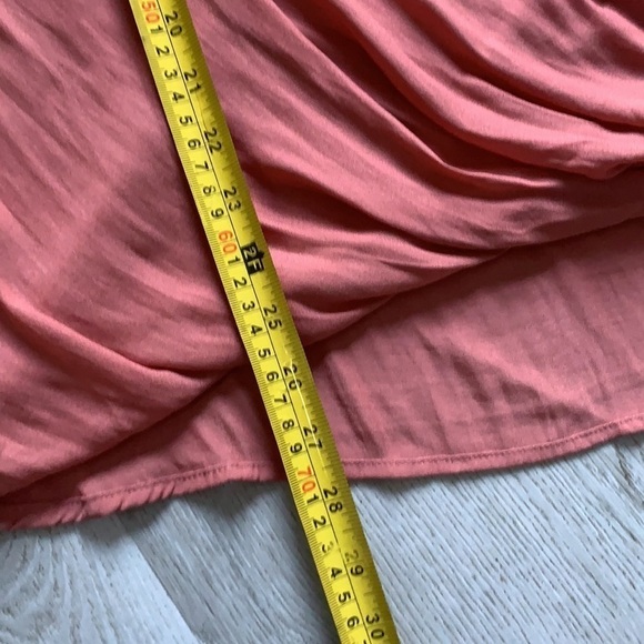 Anthropologie Liesel Maeve Cold Shoulder Ruffle Top blouse faux wrap L‎ orange - Picture 8 of 13